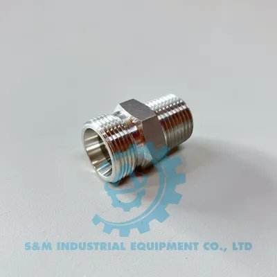 Nối thẳng 1 đầu cone 24° - 1 đầu ren ngoài BSPT
