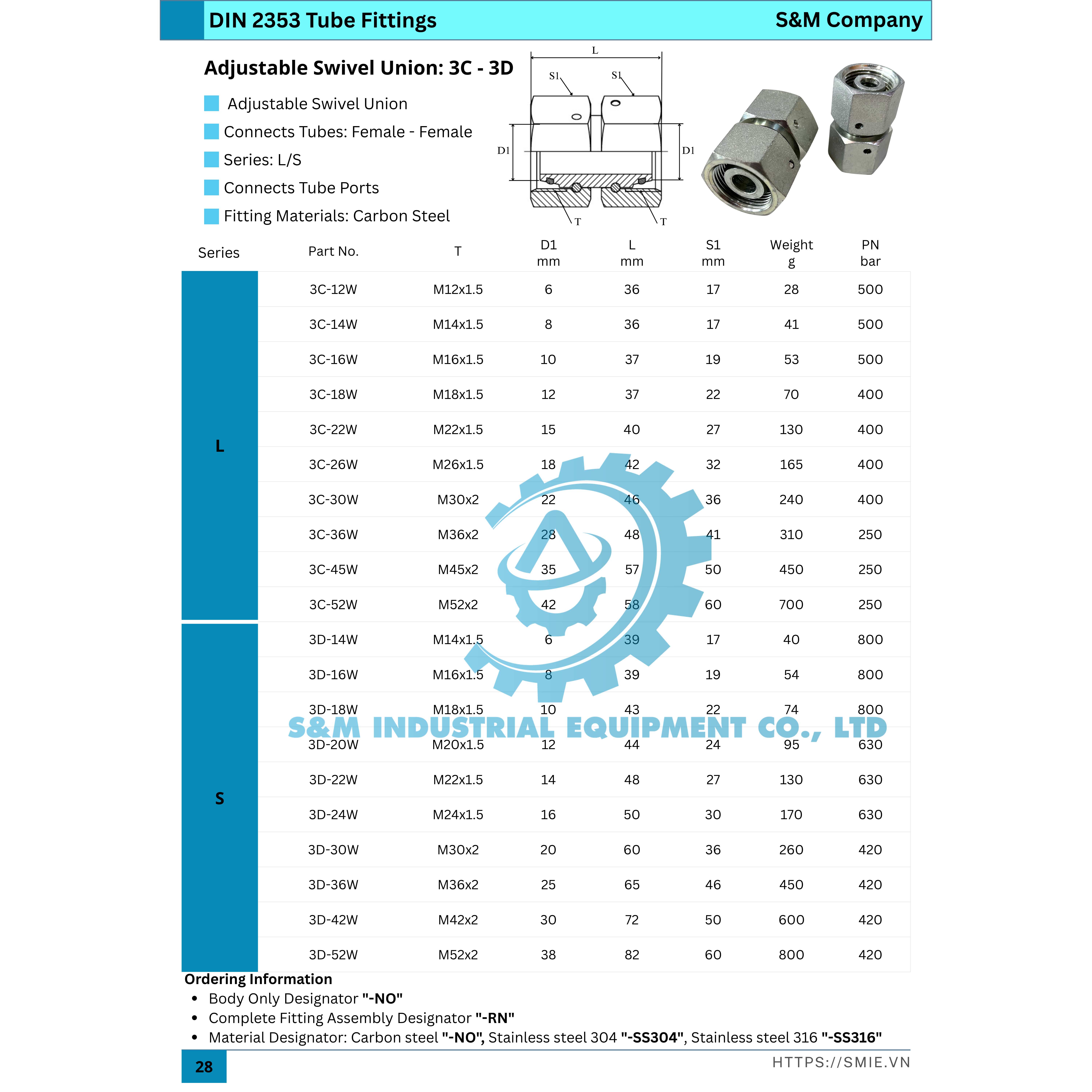 Nối thẳng 2 đầu xoay - 2