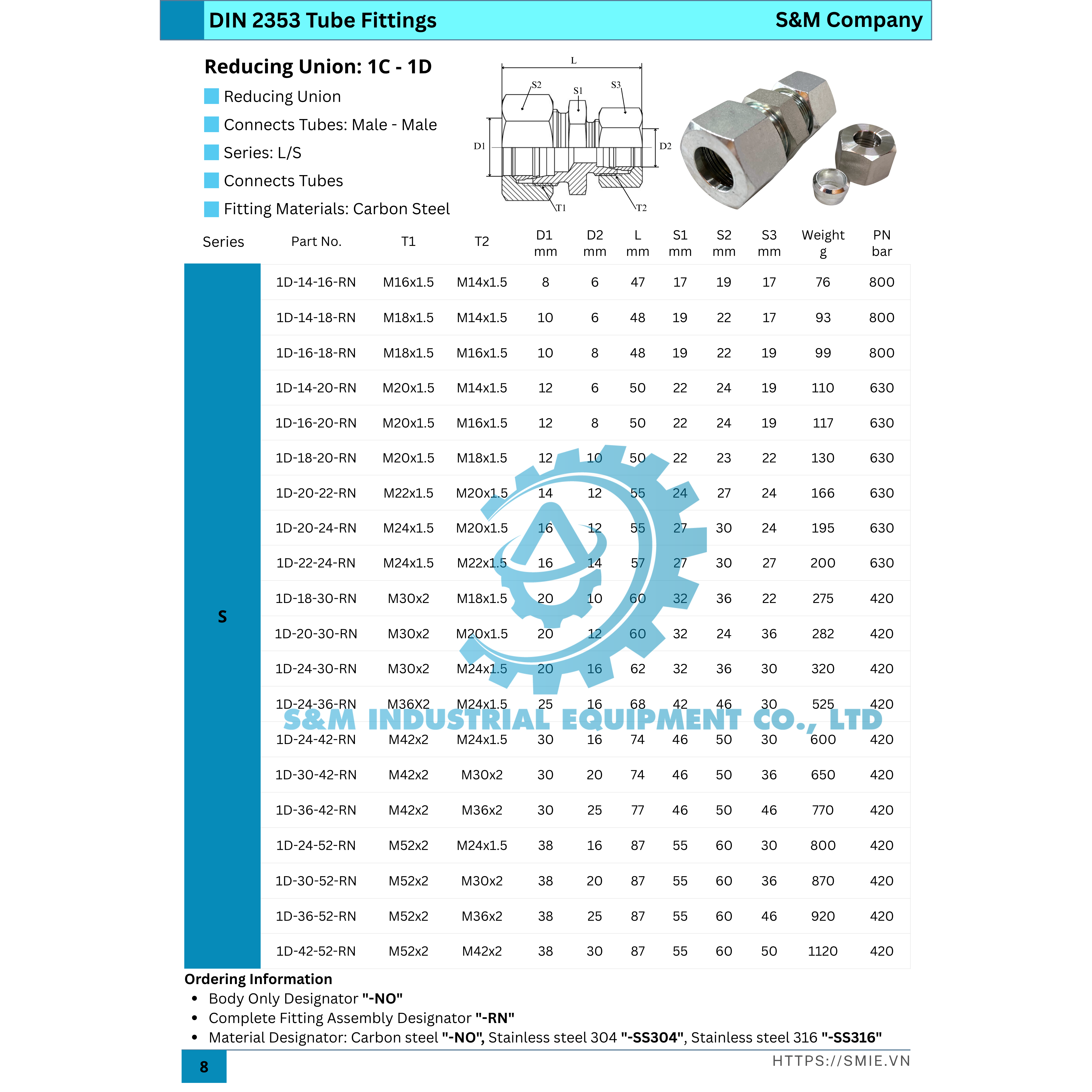 Nối thẳng giảm 2 đầu tán bắp - 2