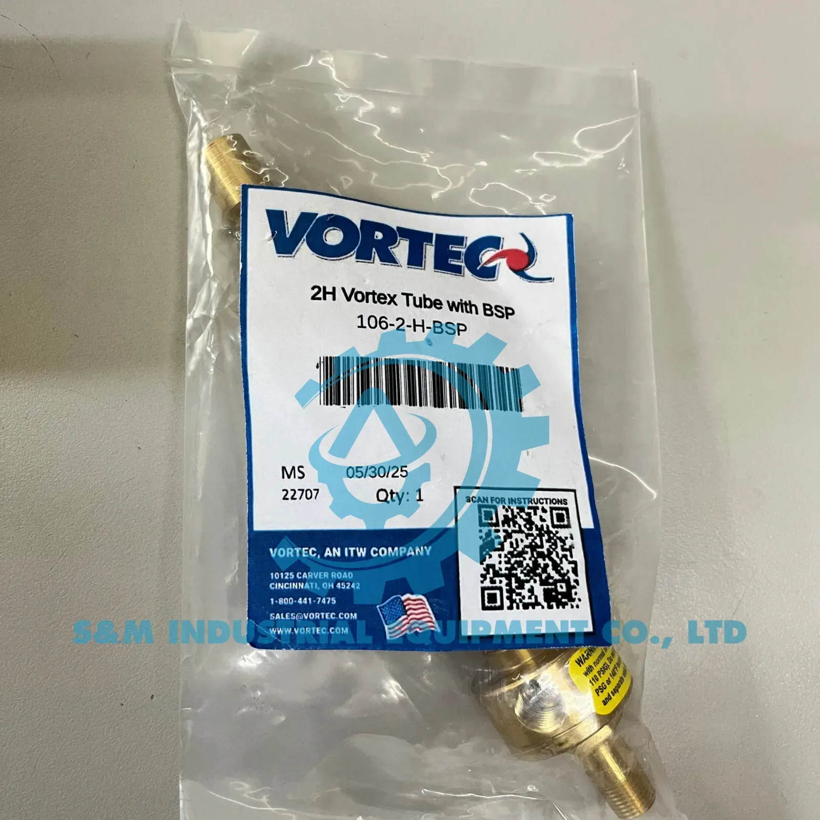 Nhãn ống vortex Vortec model 106-2-H-BSP