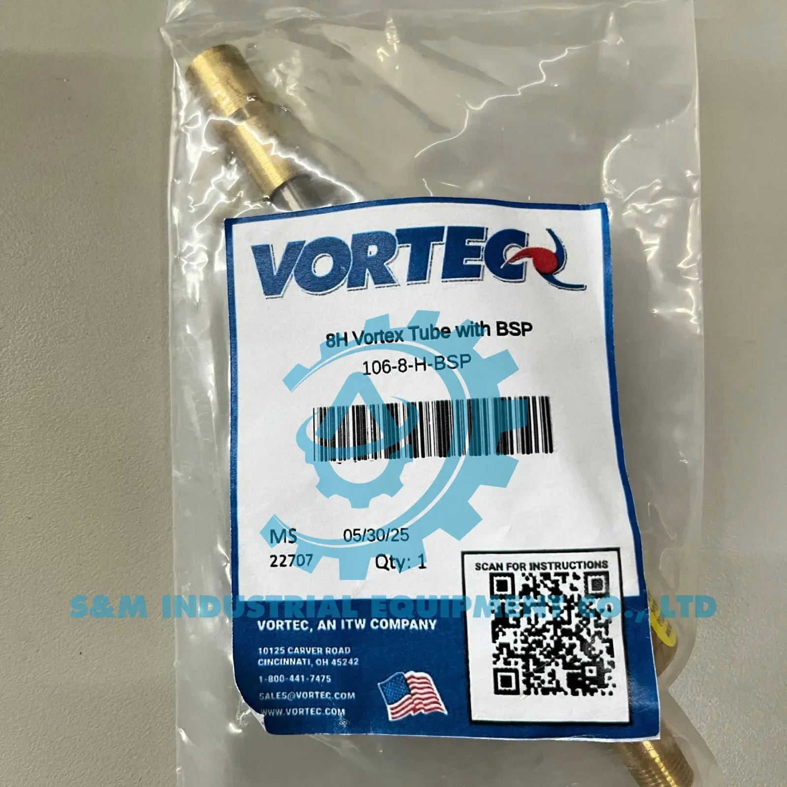 Nhãn ống vortex Vortec model 106-8-H-BSP